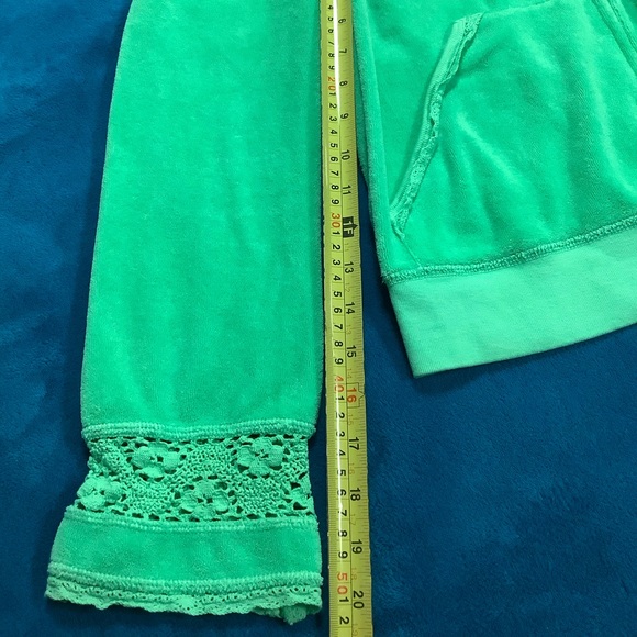 Juicy Couture Terry pants 32 x 30 crochet trim zip up hoodie tracksuit - Picture 7 of 16